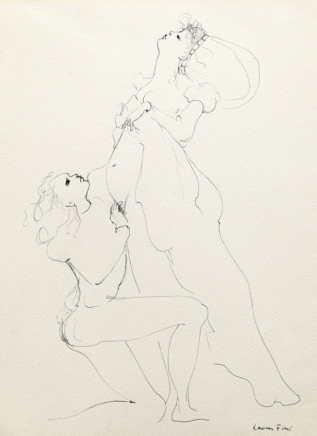 Leonor Fini - Le Concile d'Amour (The Council of Love) - 1973 ink on paper